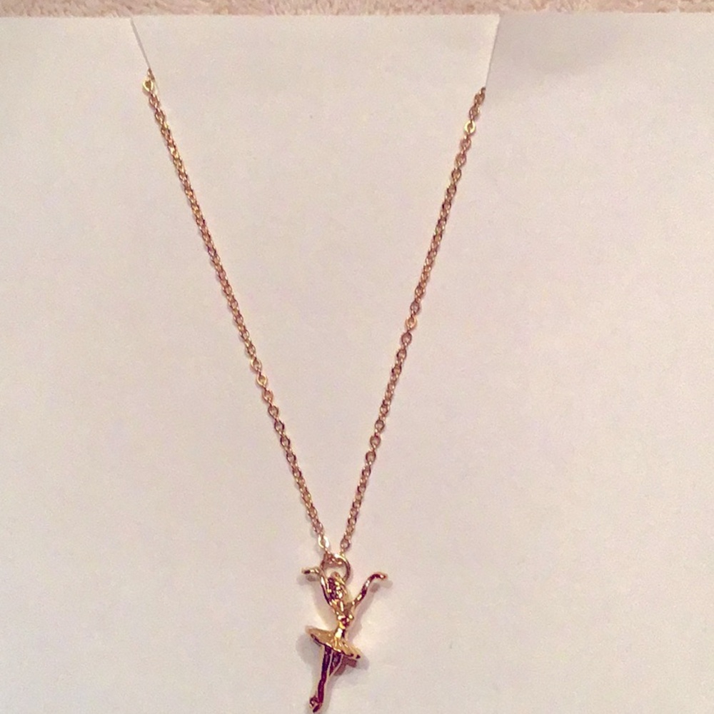 New Ballerina Necklace. Gold tone with Ballerina charm